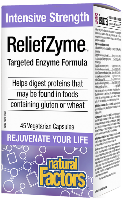 Natural Factors ReliefZyme® Intensive Strength  45 Vegetarian Capsules