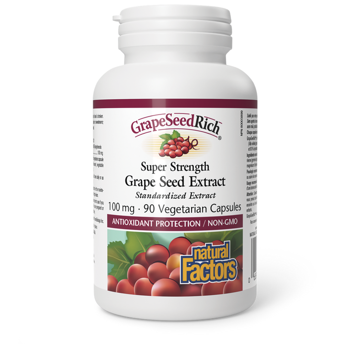 Natural Factors GrapeSeedRich® Super Strength Grape Seed Extract 100 mg 90 Vegetarian Capsules