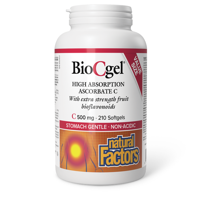 Natural Factors BioCgel High Absorption Ascorbate C 500 mg 210 Softgels