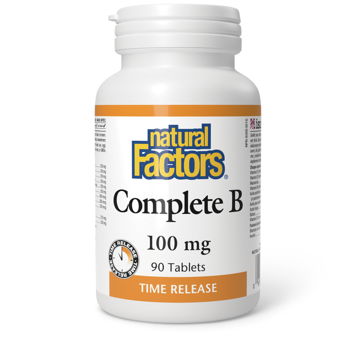 Natural Factors Complete B Timed Release  100 mg 90 Tablets