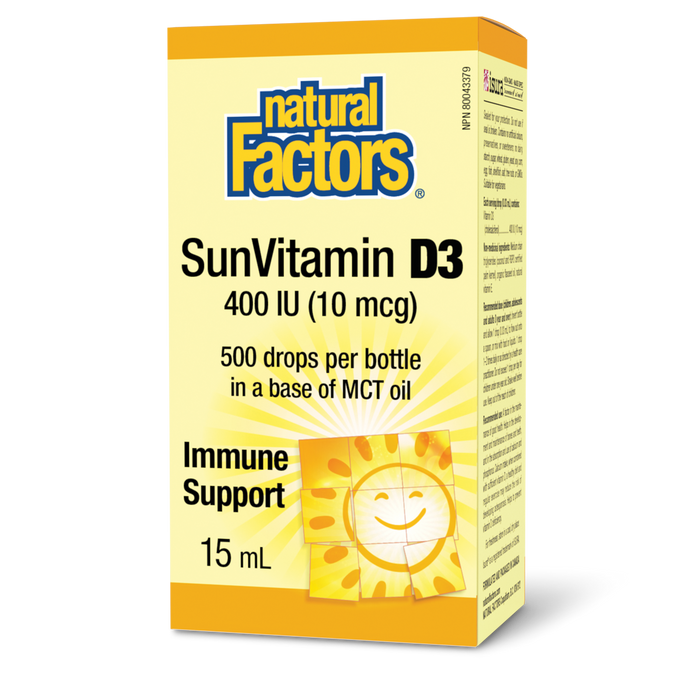 Natural Factors SunVitamin D3 Drops 400 IU 15 mL Liquid