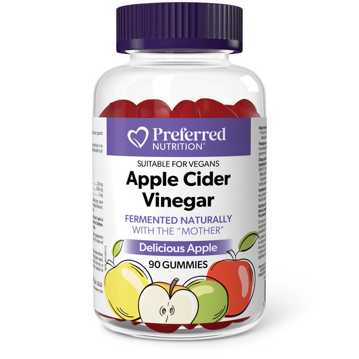 Preferred Nutrition Apple Cider Vinegar 200 mg 90 Gummies Apple