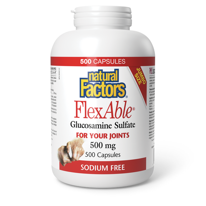 Natural Factors FlexAble® Glucosamine Sulfate 500 mg 500 Capsules