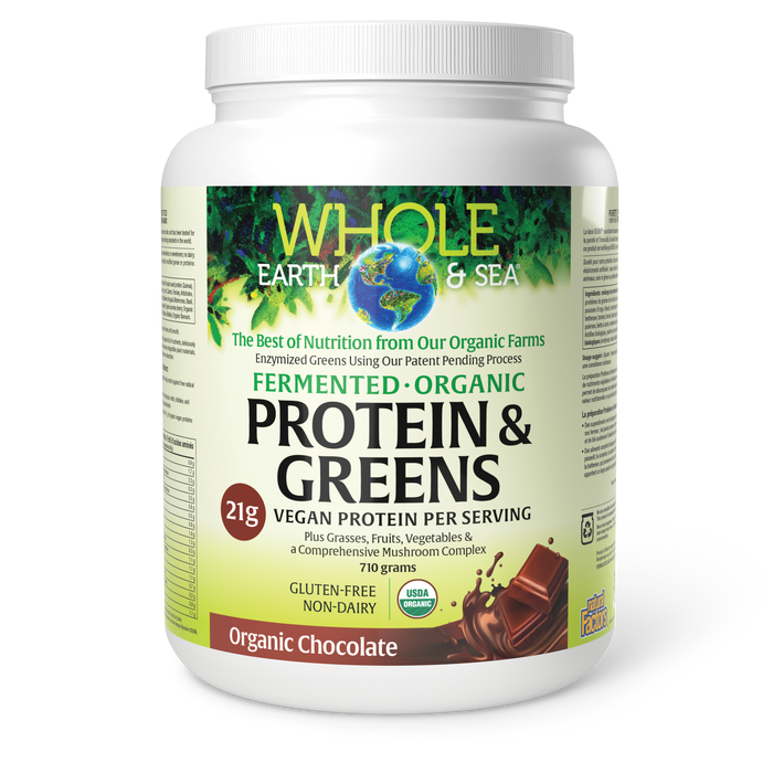 Whole Earth & Sea® Fermented Organic Protein & Greens  710 g Powder Organic Chocolate