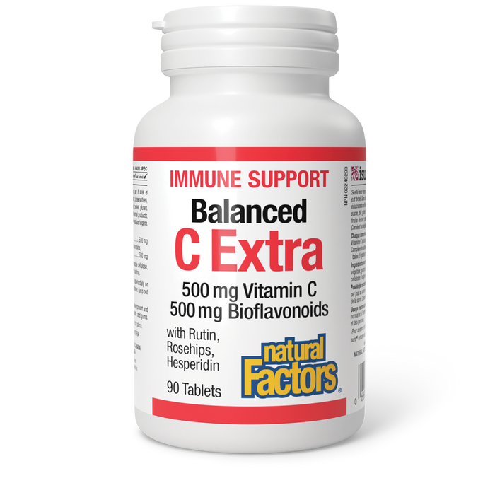 Natural Factors Balanced C Extra with Rutin, Rosehips, Hesperidin 500 mg/500 mg 90 Tablets