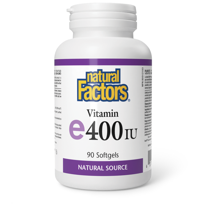 Natural Factors Vitamin E Natural Source 400 IU 90 Softgels