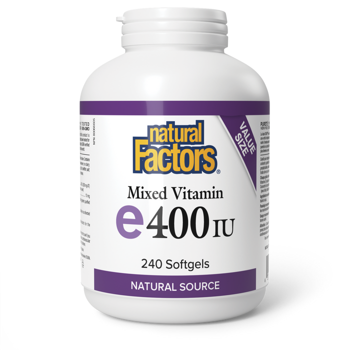 Natural Factors Mixed Vitamin E Natural Source 400 IU 240 Softgels