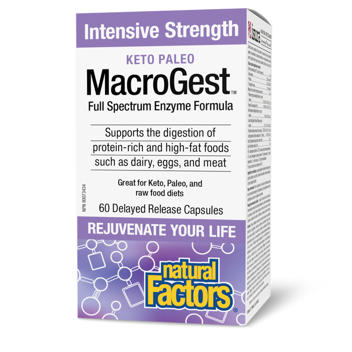 Natural Factors Macrogest® Keto Paleo Intensive Strength  60 Delayed Release Capsules