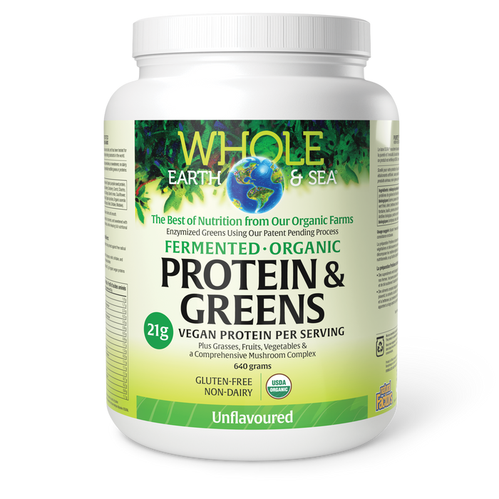 Whole Earth & Sea® Fermented Organic Protein & Greens  640 g Powder Unflavoured