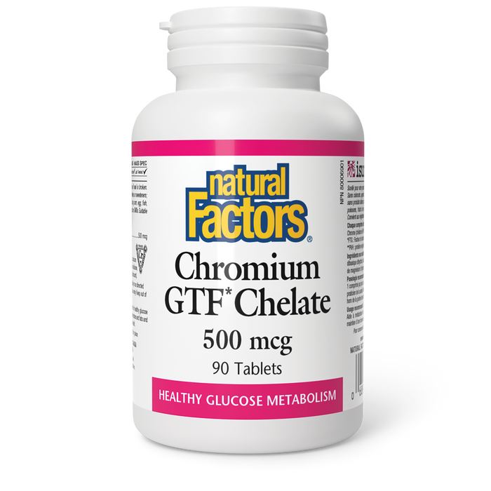 Natural Factors Chromium GTF Chelate  500 mcg 90 Tablets