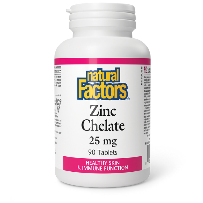 Natural Factors Zinc Chelate 25 mg 90 Tablets