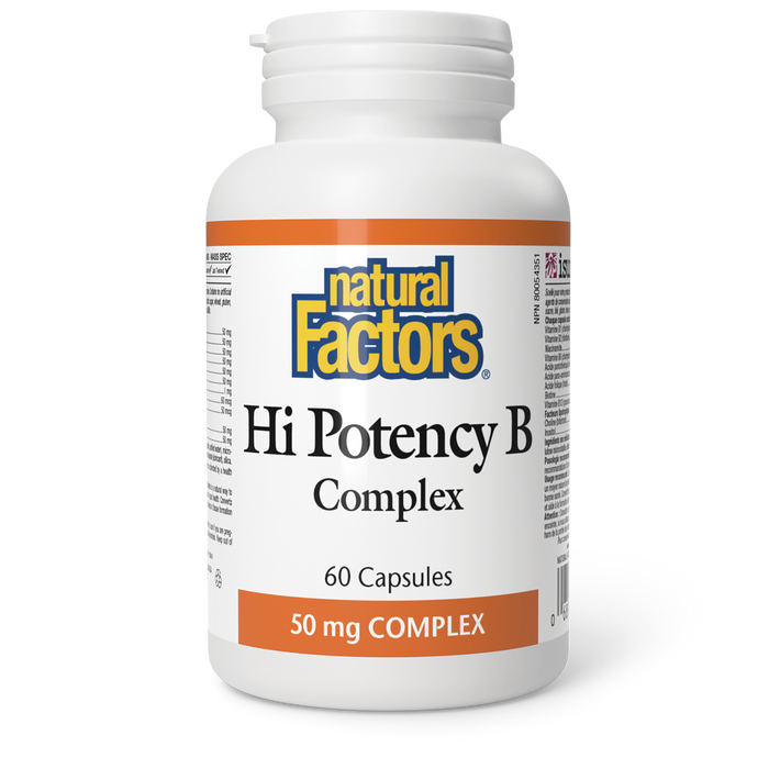 Natural Factors Hi Potency B Complex 50 mg 60 Capsules