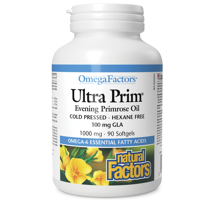 Natural Factors Ultra Prim Evening Primrose Oil 1000 mg 90 Softgels