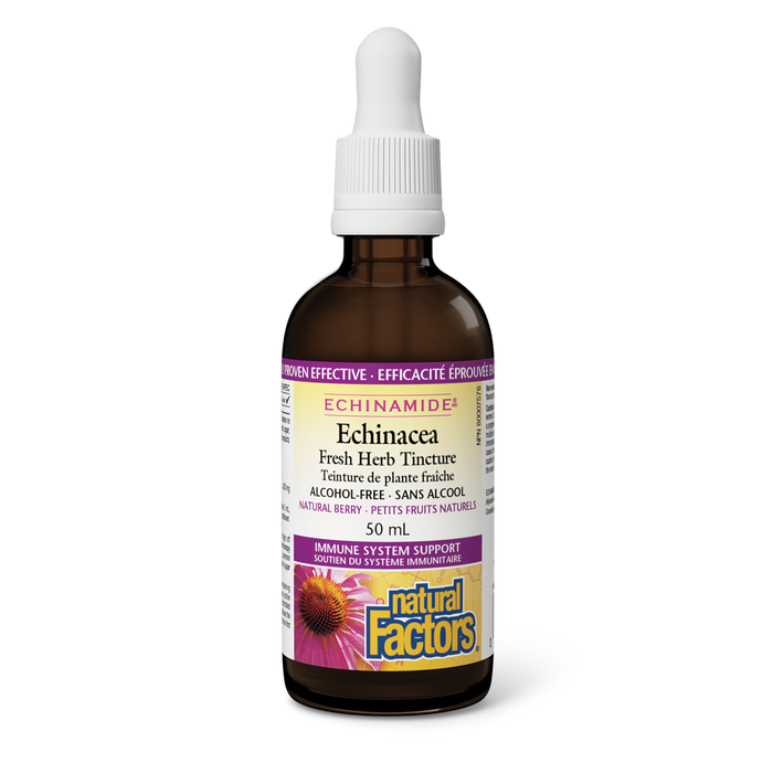 Natural Factors Echinacea Fresh Herb Tincture  Alcohol-Free   50 mL Tincture Natural Berry