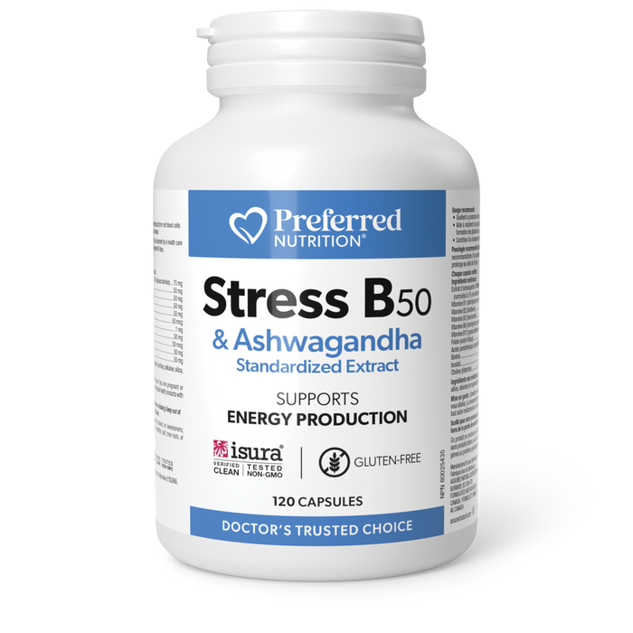 Preferred Nutrition Stress B50 & Ashwagandha Standardized Extract 120 Capsules