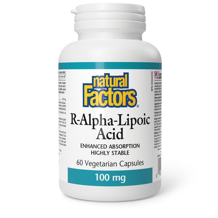 Natural Factors R-Alpha-Lipoic Acid 100 mg 60 Vegetarian Capsules