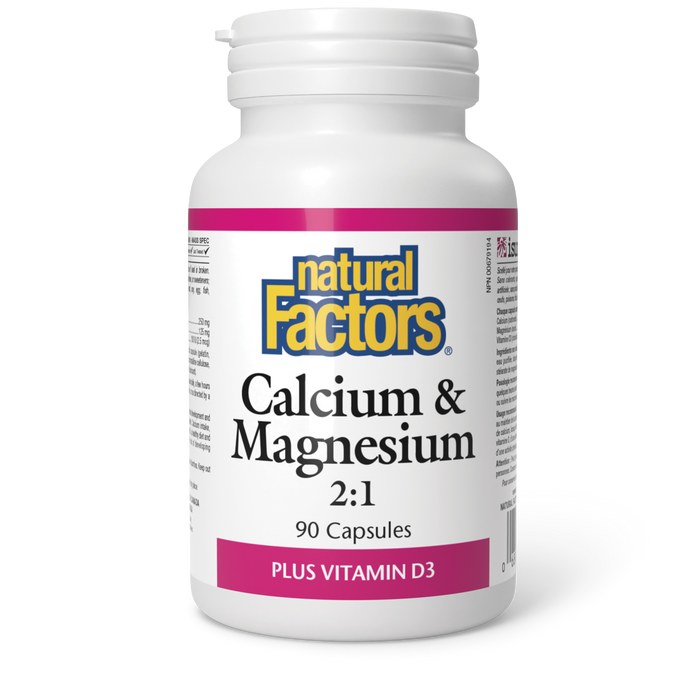 Natural Factors Calcium & Magnesium 2:1 Plus Vitamin D3  90 Capsules