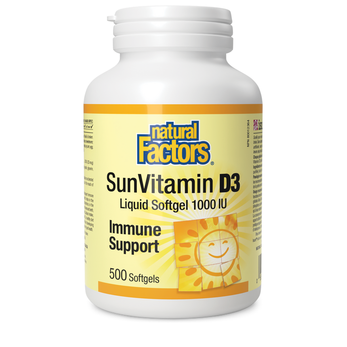 Natural Factors SunVitamin D3 1000 IU 500 Softgels