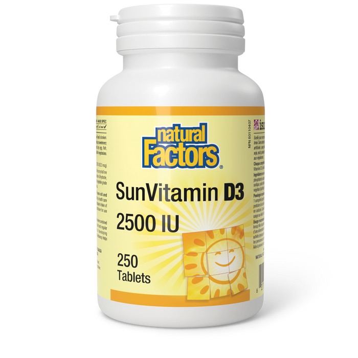 Natural Factors SunVitamin D3 2500 IU 250 Tablets