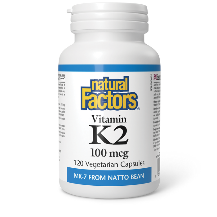 Natural Factors Vitamin K2 100 mcg 120 Vegetarian Capsules