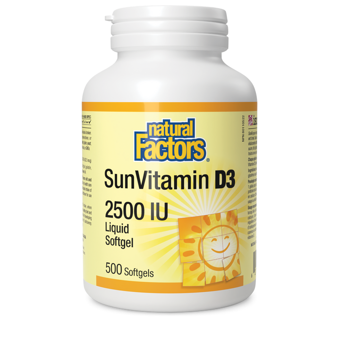 Natural Factors SunVitamin D3 2500 IU 500 Softgels