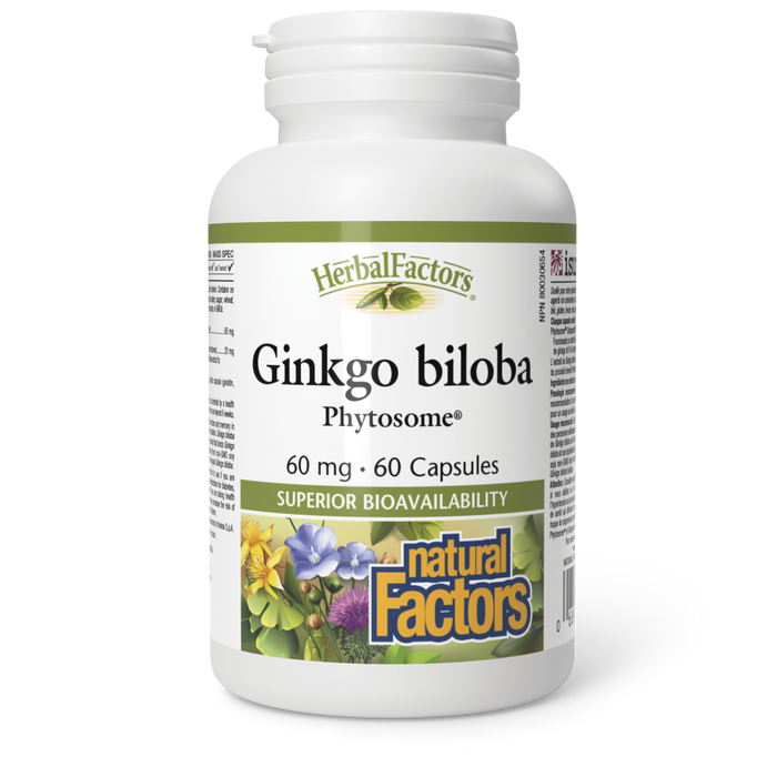 Natural Factors Ginkgo biloba Phytosome 60 mg 60 Capsules