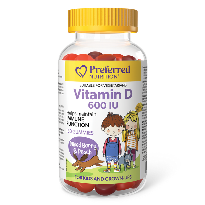 Preferred Nutrition Vitamin D 600 IU 180 Gummies