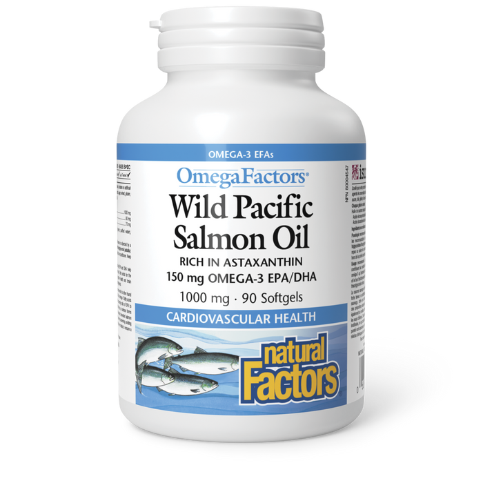 Natural Factors Wild Pacific Salmon Oil RICH IN ASTAXANTHIN 1000 mg 90 Softgels