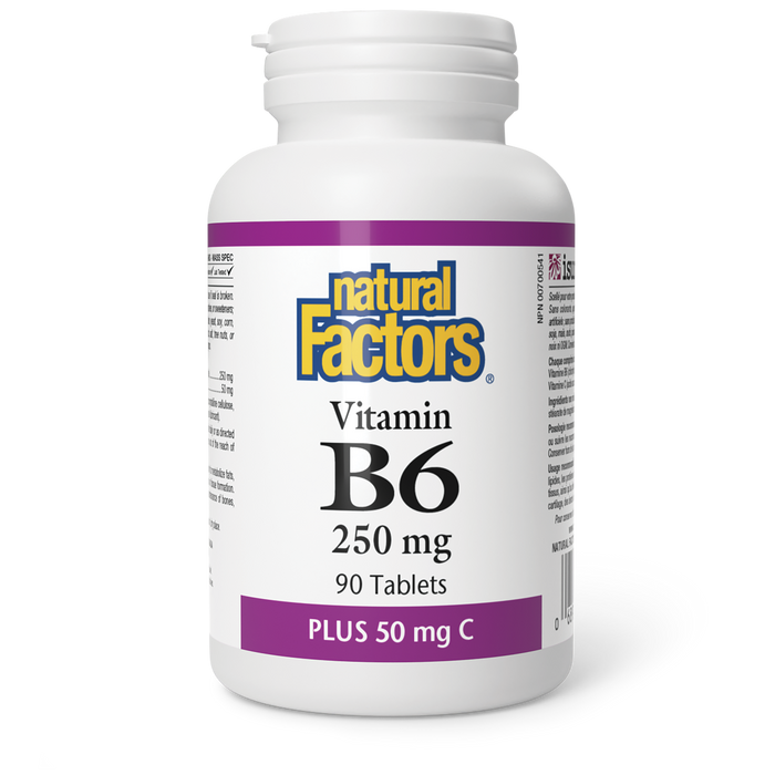 Natural Factors Vitamin B6 Plus 50 mg C 250 mg 90 Tablets