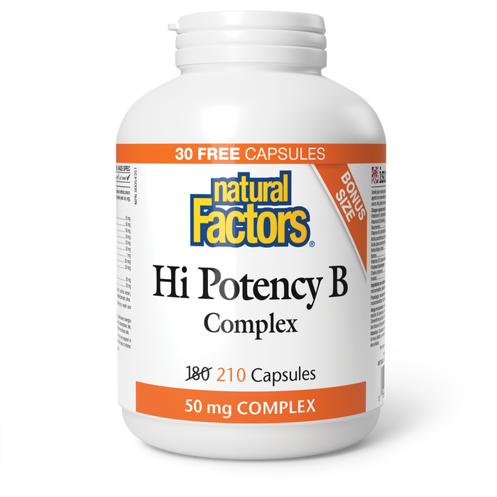 Natural Factors Hi Potency B Complex 50 mg 210 Capsules