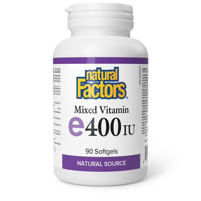 Natural Factors Mixed Vitamin E Natural Source 400 IU 90 Softgels