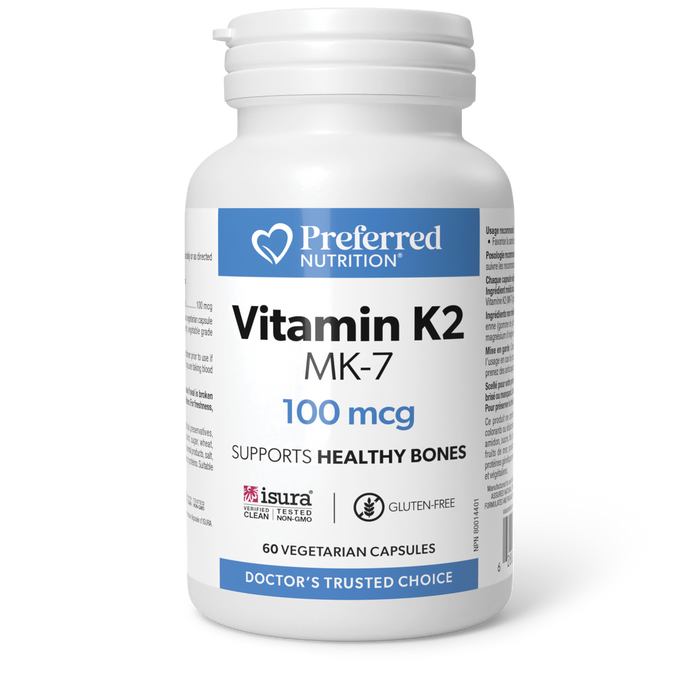 Preferred Nutrition Vitamin K2 MK-7 100 mcg 60 Vegetarian Capsules