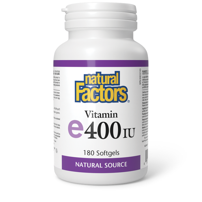 Natural Factors Vitamin E Natural Source 400 IU 180 Softgels