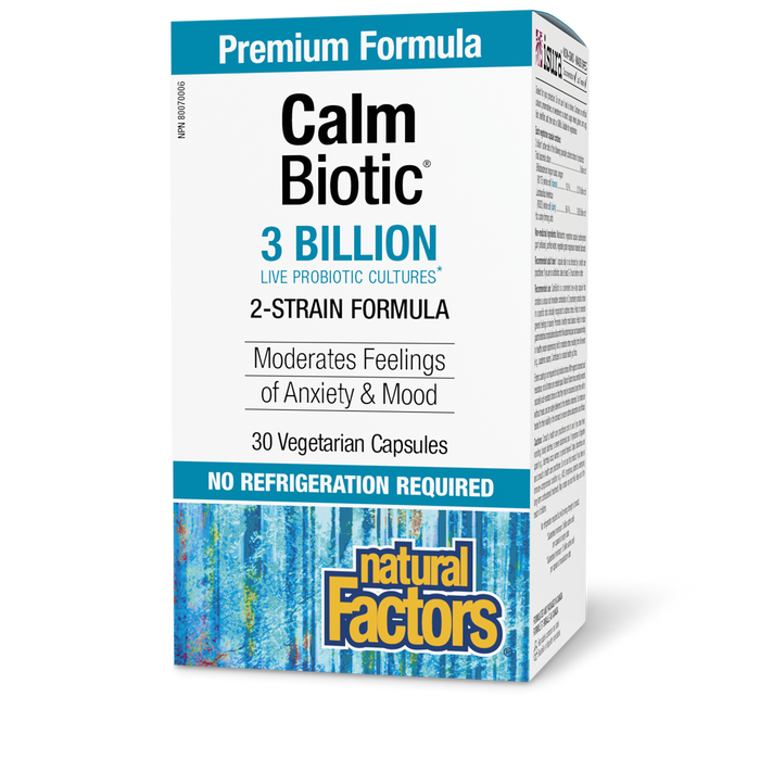 Natural Factors Calm Biotic® 3 Billion Live Probiotic Cultures 30 Vegetarian Capsules