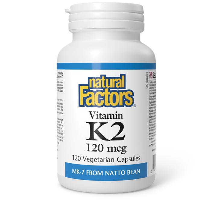 Natural Factors Vitamin K2 120 mcg 120 Vegetarian Capsules