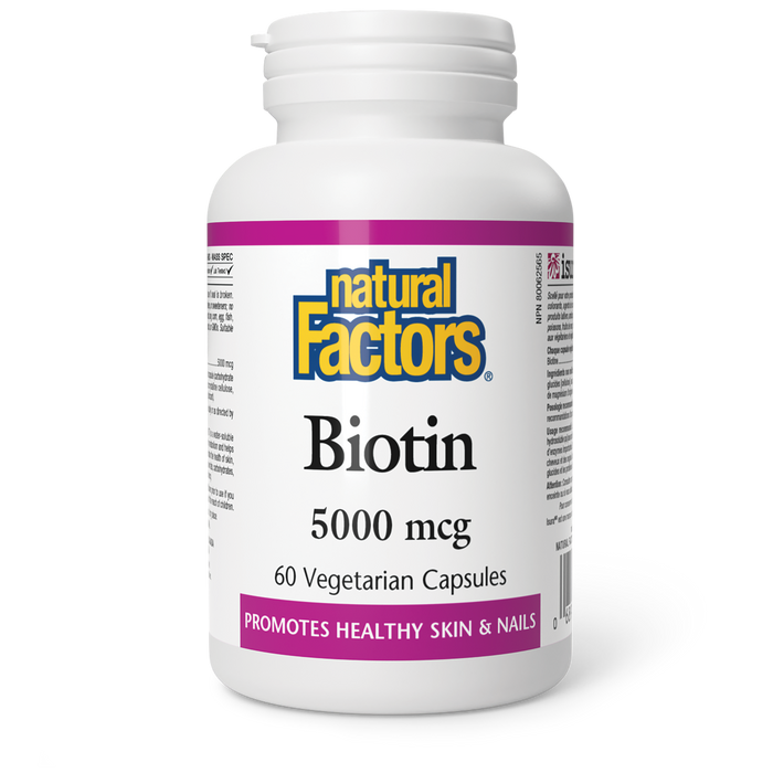 Natural Factors Biotin 5000 mcg 60 Vegetarian Capsules