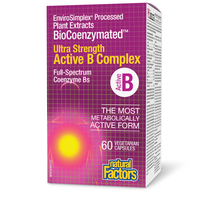 Natural Factors BioCoenzymated™ Active B Complex  Ultra Strength  60 Vegetarian Capsules