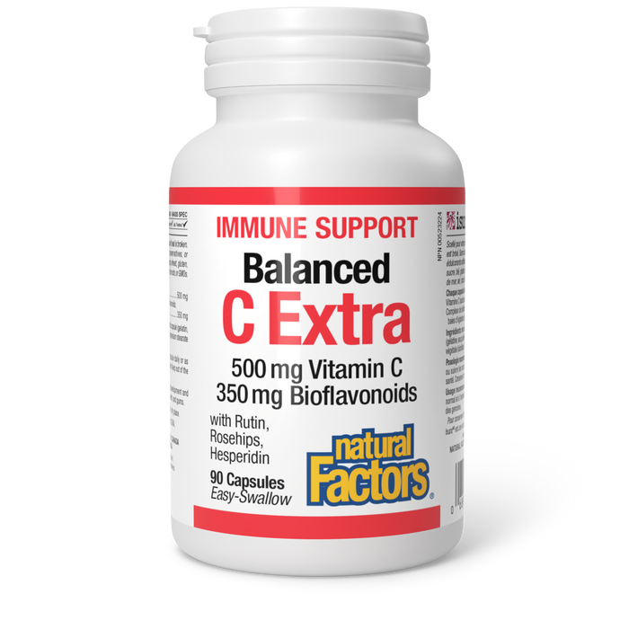 Natural Factors Balanced C Extra with Rutin, Rosehips, Hesperidin 500 mg/350 mg 90 Capsules