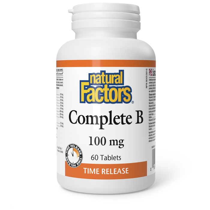 Natural Factors Complete B Timed Release  100 mg 60 Tablets