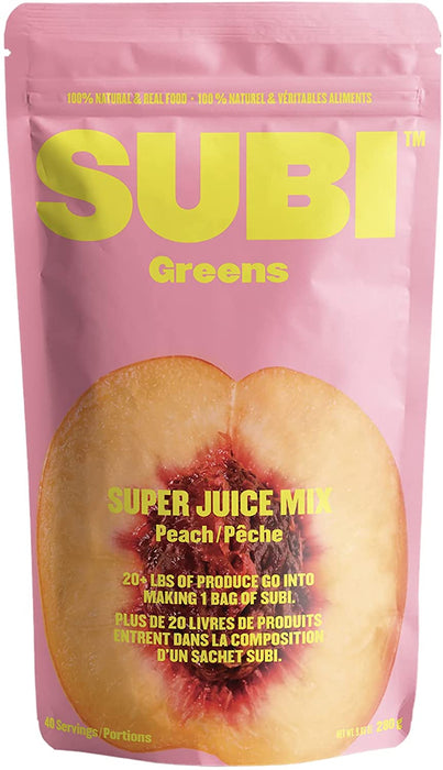 SUBI Best Green Superfood – Peach - Morning Energy Booster - 40 Day Supply