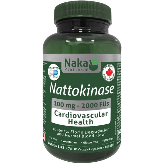 Naka Herbs Platinum Nattokinase 100mg, 75 DR Veggie Capsules